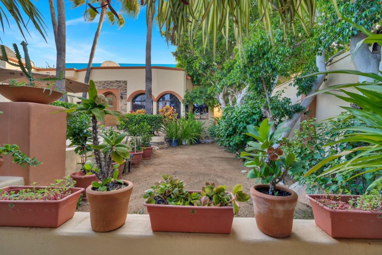 Garden path leading into the courtyard